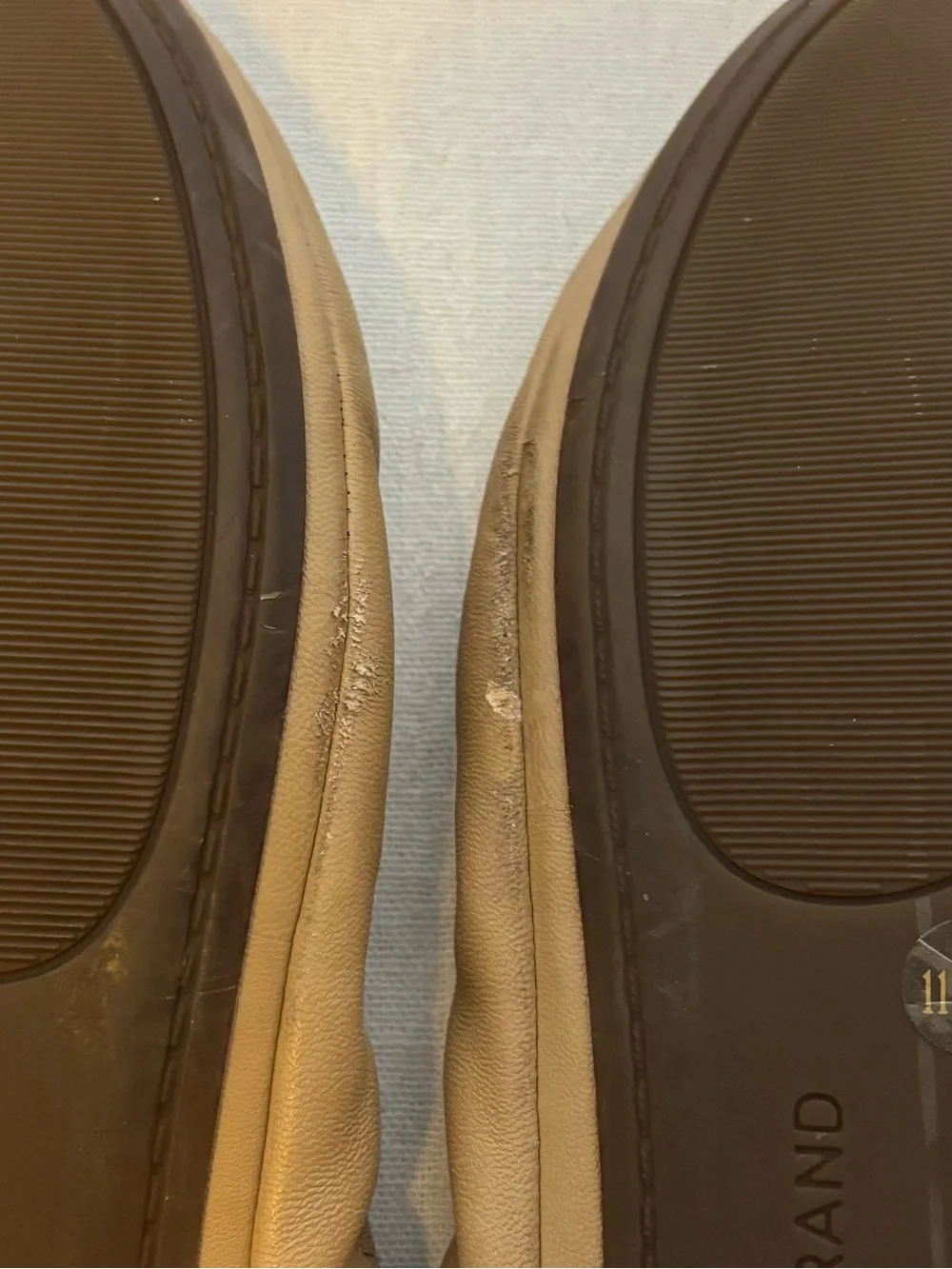 Lucky Brand Emmie Classic Slip-On Leather Ballet Flats-Tan-Women Size 11